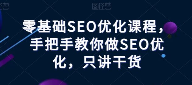 零基础SEO优化课程，手把手教你做SEO优化，只讲干货-古龙岛网创