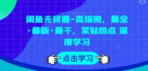 闲鱼无货源-高级班，最全·最新·最干，紧贴热点 深度学习-古龙岛网创