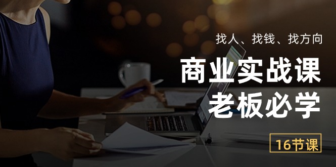 （10710期）商业实战课【老板必学】：找人、找钱、找方向（16节课）-古龙岛网创