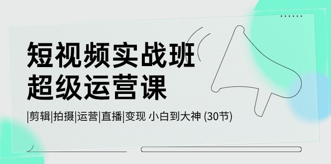 （10836期）短视频实战班-超级运营课，|剪辑|拍摄|运营|直播|变现 小白到大神 (30节)-古龙岛网创