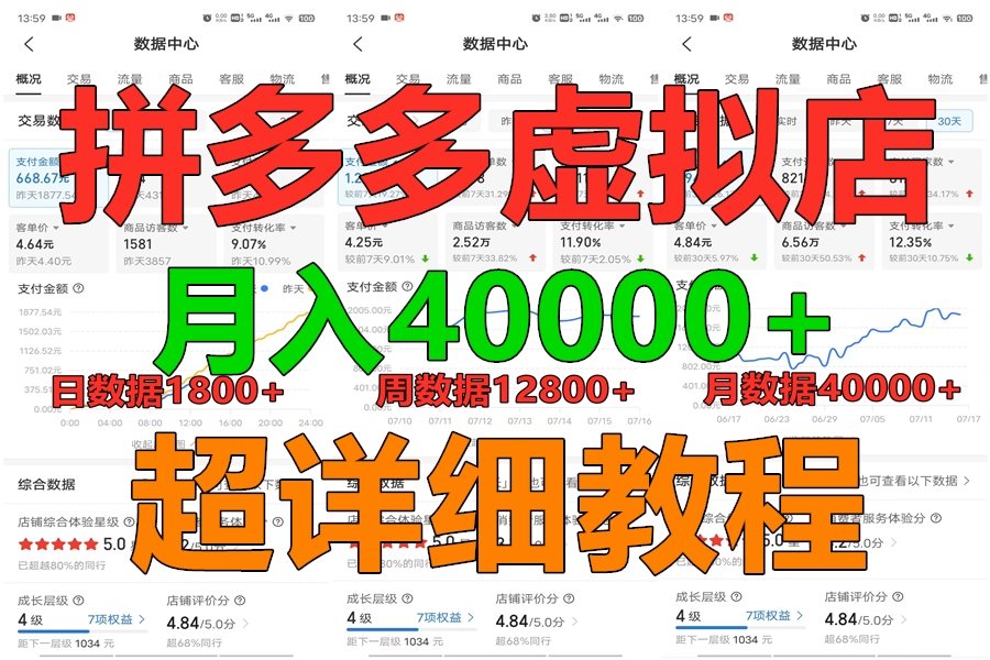 拼多多虚拟电商训练营月入40000+，全网最详细，你做你也行，暴利稳定长久-古龙岛网创