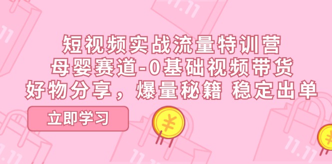 短视频实战流量特训营，母婴赛道-0基础带货，好物分享，爆量秘籍 稳定出单-古龙岛网创