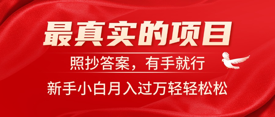 （11362期）最真实的项目，照抄答案，有手就行，新手小白月入过万轻轻松松-古龙岛网创