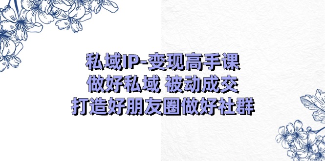 （11209期）私域IP-变现高手课：做好私域 被动成交，打造好朋友圈做好社群（18节）-古龙岛网创