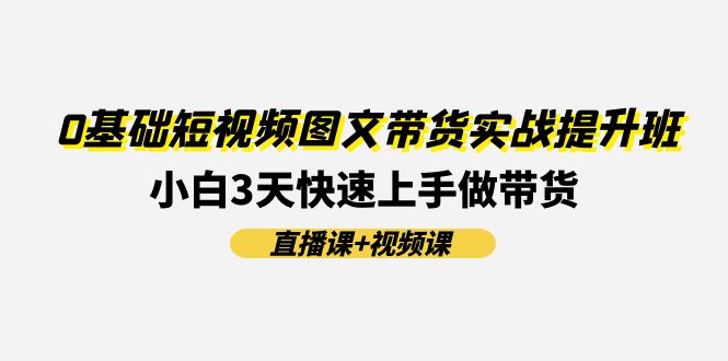 （11641期）0基础短视频图文带货实战提升班(直播课+视频课)：小白3天快速上手做带货-古龙岛网创