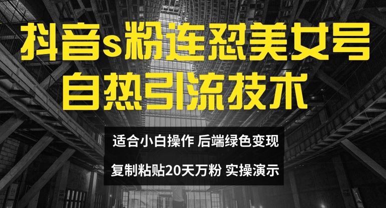 抖音s粉连怼美女号自热引流技术复制粘贴，20天万粉账号，无需实名制，矩阵操作【揭秘】-古龙岛网创