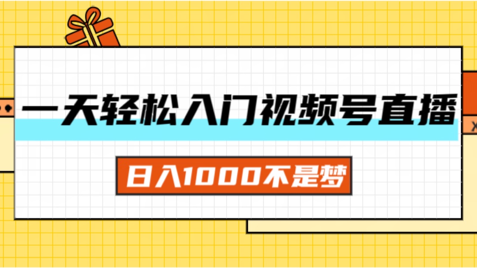 （11906期）一天入门视频号直播带货，日入1000不是梦-古龙岛网创