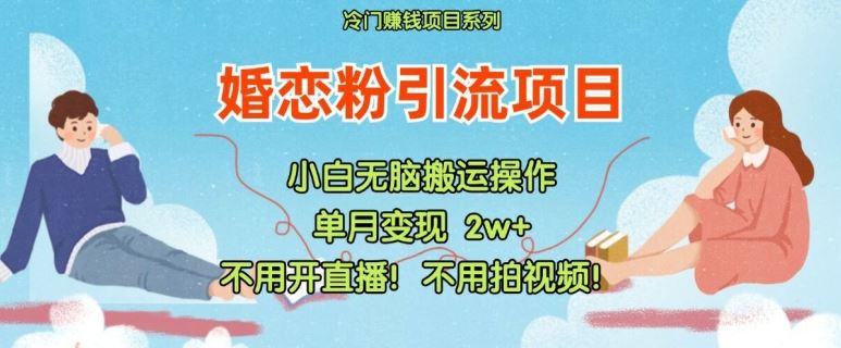 小红书婚恋粉引流，不用开直播，不用拍视频，不用做交付【揭秘】-古龙岛网创