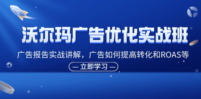 （11847期）沃尔玛广告优化实战班，广告报告实战讲解，广告如何提高转化和ROAS等-古龙岛网创