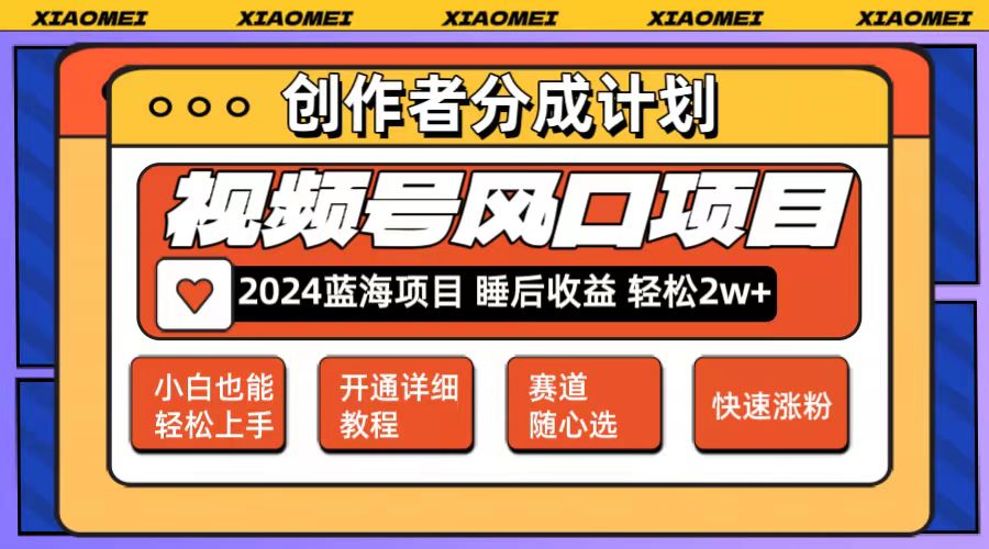 （12084期）微信视频号大风口项目 轻松月入2w+ 多赛道选择，可矩阵，玩法简单轻松上手-古龙岛网创