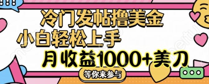 冷门发帖撸美金项目，月收益1000+美金，简单无脑，干就完了【揭秘】-古龙岛网创