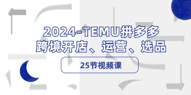 （12106期）2024-TEMU拼多多·跨境开店、运营、选品（25节视频课）-古龙岛网创