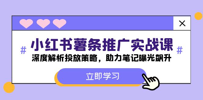 小红书-薯条推广实战课：深度解析投放策略，助力笔记曝光飙升-古龙岛网创