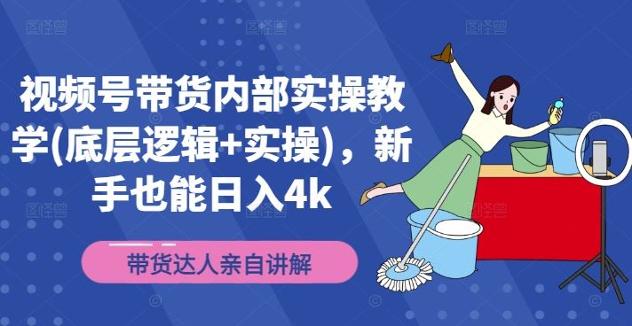 视频号带货内部实操教学(底层逻辑+实操)，新手也能日入4k-古龙岛网创