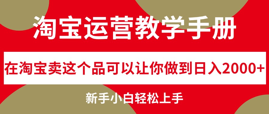 （12351期）淘宝运营教学手册，在淘宝卖这个品可以让你做到日入2000+，新手小白轻…-古龙岛网创