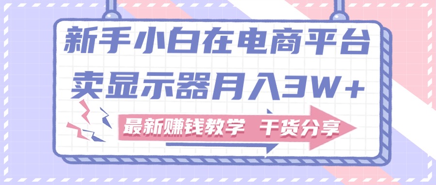 新手小白如何做到在电商平台卖显示器月入3W，最新赚钱教学干货-古龙岛网创