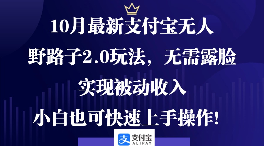 （12824期）10月最新支付宝无人野路子2.0玩法，无需露脸，实现被动收入，小白也可…-古龙岛网创