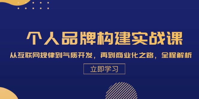 个人品牌构建实战课：从互联网规律到气质开发，再到商业化之路，全程解析-古龙岛网创