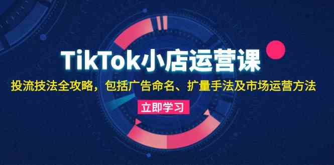 TikTok小店运营课：投流技法全攻略，包括广告命名 扩量手法及市场运营方法-古龙岛网创