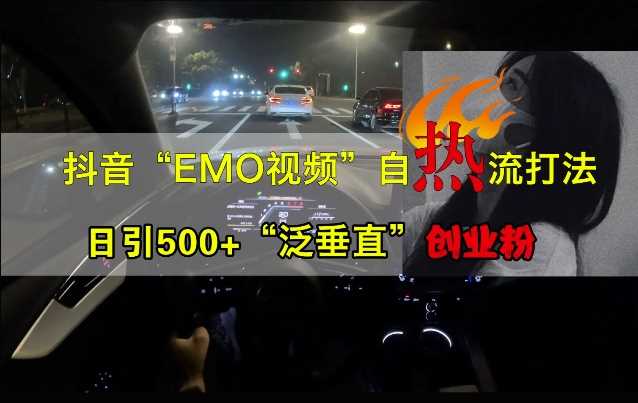 抖音EMO视频自热打法，日引500+“泛垂直”创业粉-古龙岛网创