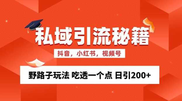 私域流量的精准化获客方法 野路子玩法 吃透一个点 日引200+ 【揭秘】-古龙岛网创