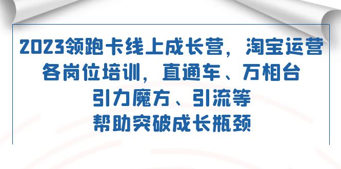 （7462期）2023领跑·卡 线上成长营 淘宝运营各岗位培训 直通车 万相台 引力魔方 引流-古龙岛网创