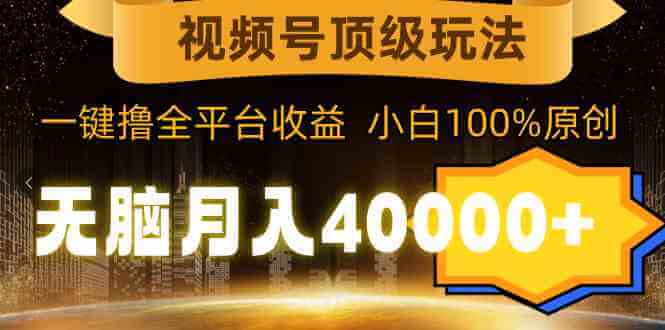 （9281期）视频号顶级玩法，无脑月入40000+，一键撸全平台收益，纯小白也能100%原创-古龙岛网创