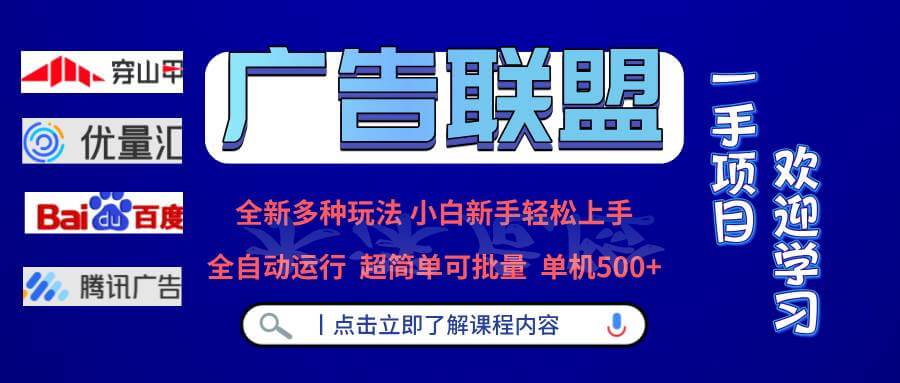 （13258期）广告联盟 全新多种玩法 单机500+ 全自动运行 可批量运行-古龙岛网创