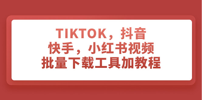 （7714期）TIKTOK，抖音，快手，小红书视频批量下载工具加教程-古龙岛网创