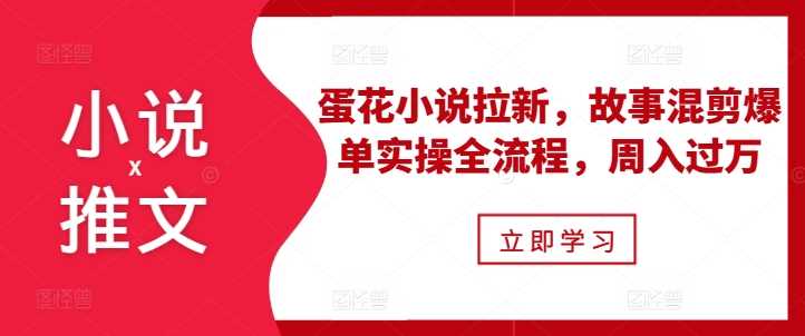 小说推文之蛋花小说拉新，故事混剪爆单实操全流程，周入过万-古龙岛网创