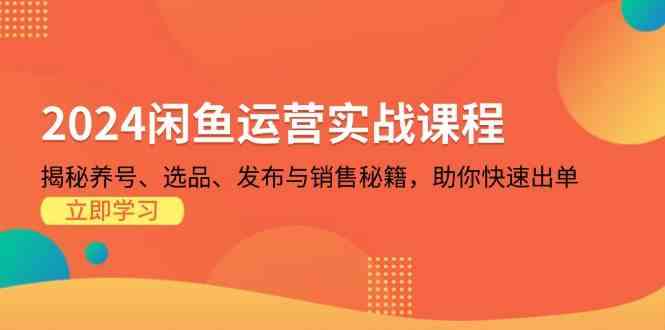 2024闲鱼运营实战课程：揭秘养号、选品、发布与销售秘籍，助你快速出单-古龙岛网创