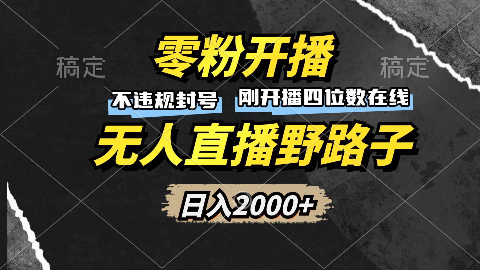 （13292期）零粉开播，无人直播野路子，日入2000+，不违规封号，躺赚收益！-古龙岛网创