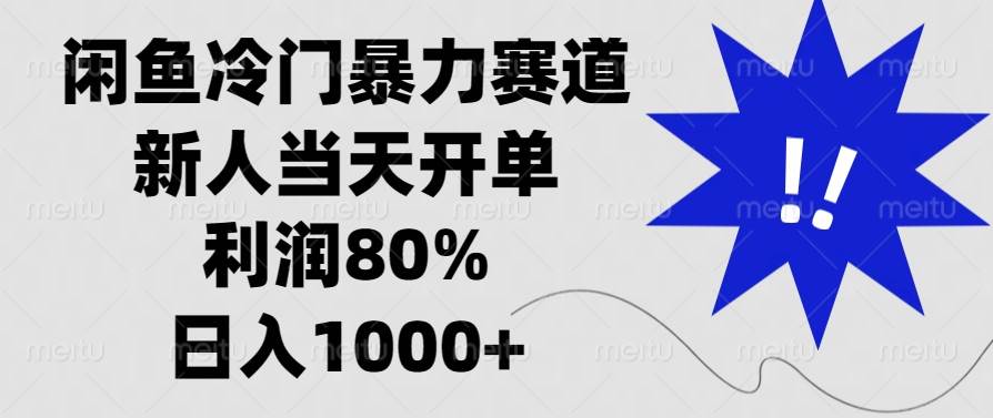 （13660期）闲鱼冷门暴力赛道，新人当天开单，利润80%，日入1000+-古龙岛网创