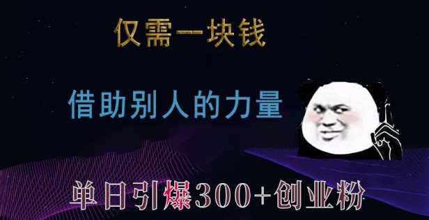 仅需一块钱，借助别人的力量，单日引爆300+创业粉、兼职粉【揭秘】-古龙岛网创