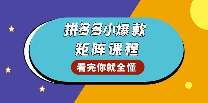 （13699期）拼多多爆款矩阵课程：教你测出店铺爆款，优化销量，提升GMV，打造爆款群-古龙岛网创