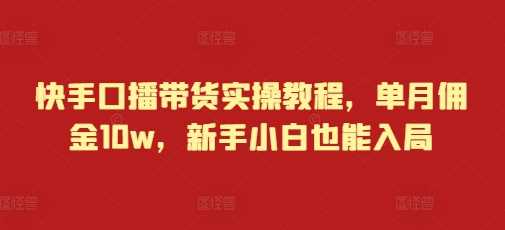 快手口播带货实操教程，单月佣金10w，新手小白也能入局-古龙岛网创