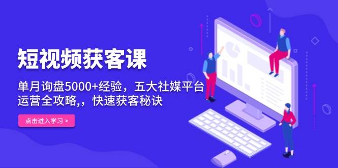 （13715期）短视频获客课，单月询盘5000+经验，五大社媒平台运营全攻略,，快速获客…-古龙岛网创