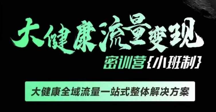 千万级大健康变现课线下课，大健康全域流量一站式整体解决方案-古龙岛网创