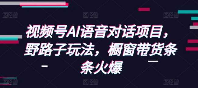 视频号AI语音对话项目，野路子玩法，橱窗带货条条火爆-古龙岛网创