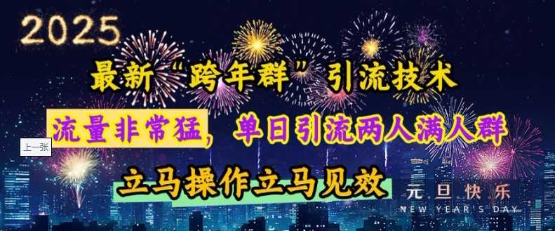 最新“跨年群”引流，流量非常猛，单日引流两人满人群，立马操作立马见效【揭秘】-古龙岛网创