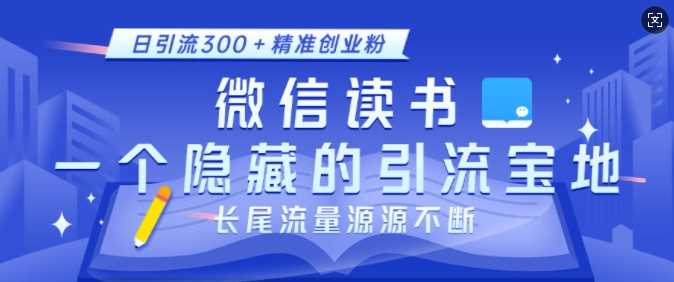 微信读书，一个隐藏的引流宝地，不为人知的小众打法，日引流300+精准创业粉，长尾流量源源不断-古龙岛网创