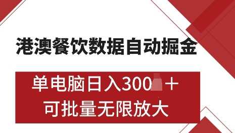 港澳数据全自动掘金，单电脑日入5张，可矩阵批量无限操作【揭秘】-古龙岛网创