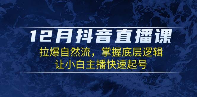 （13807期）12月抖音直播课：拉爆自然流，掌握底层逻辑，让小白主播快速起号-古龙岛网创