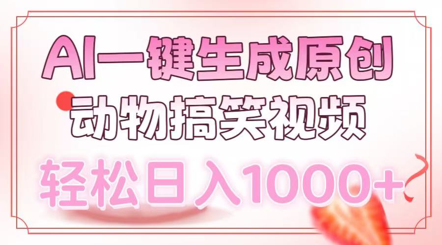 （13884期）AI一键生成原创动物搞笑视频，轻松日入1000+-古龙岛网创