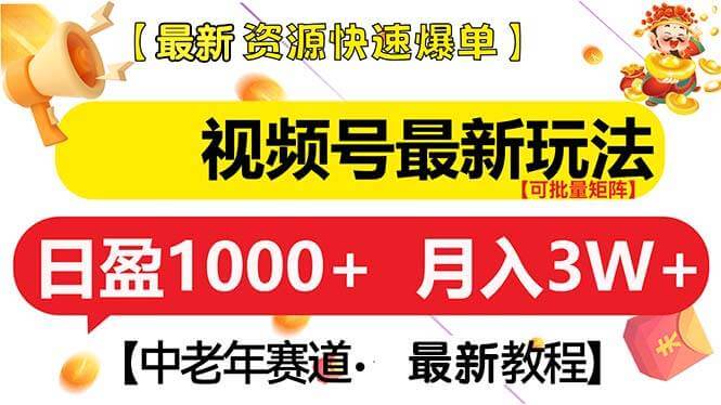 （13530期）视频号最新玩法 中老年赛道 月入3W+-古龙岛网创